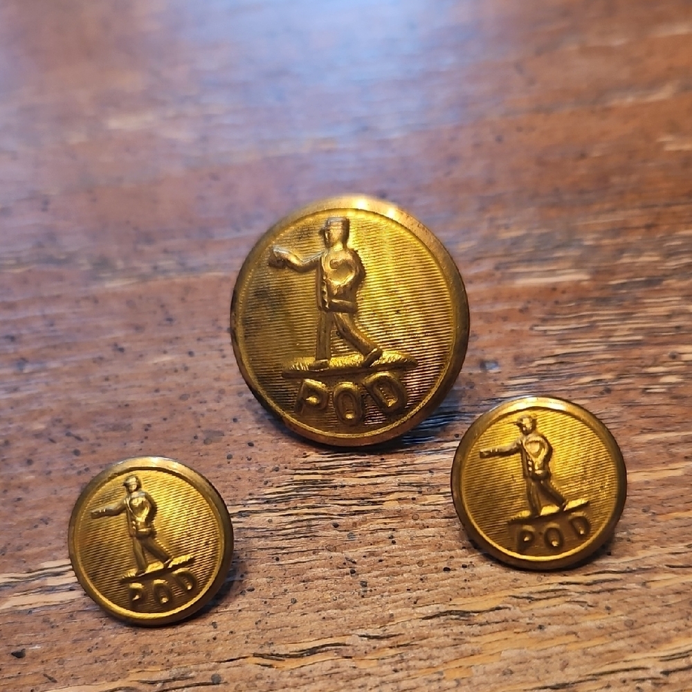 Vintage POD  Brass Uniform Buttons